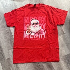 Festive Red Santa T-Shirt size Large
